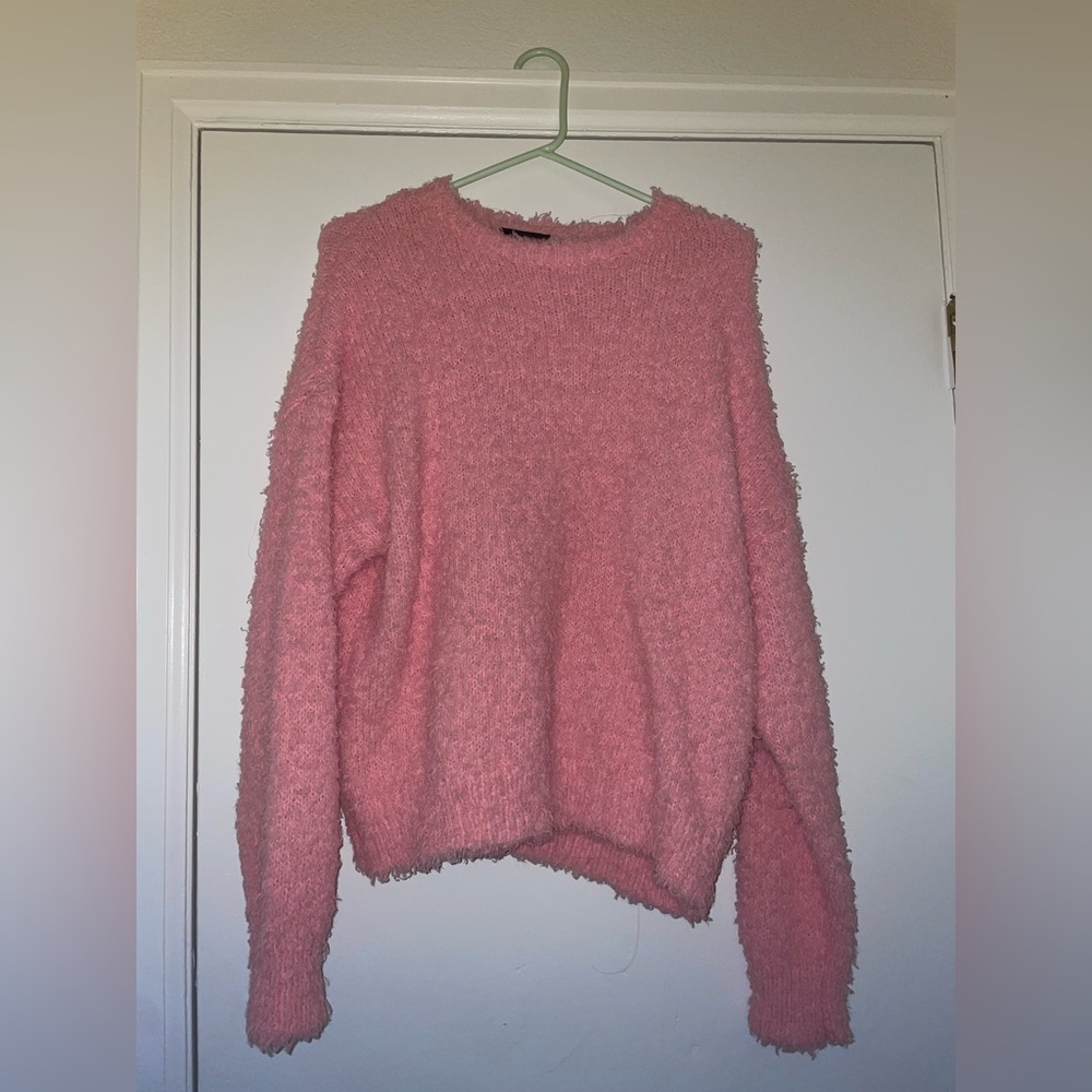 Cozy Pink Women's Bubble Knit Sweater
